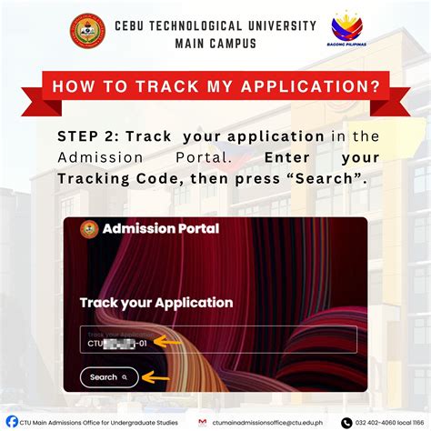 ctu admission portal tracking code|Admission – Cebu Technological University.